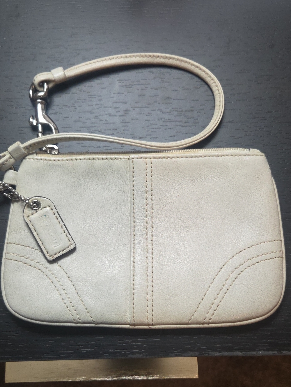 Coach Ivory Leather Wristlet - Small Leather Clutch